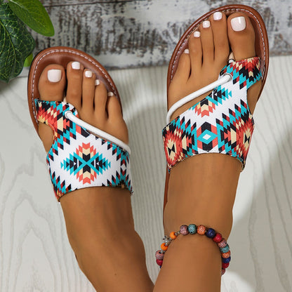 Printed Plus Size Sandals