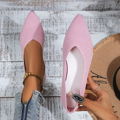 Solid Color Plus Size Pointed Flat Shoes