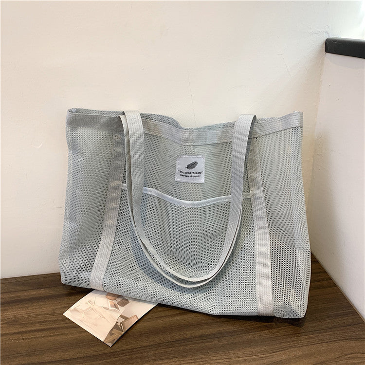 Transparent Mesh Shoulder Shopping Bag