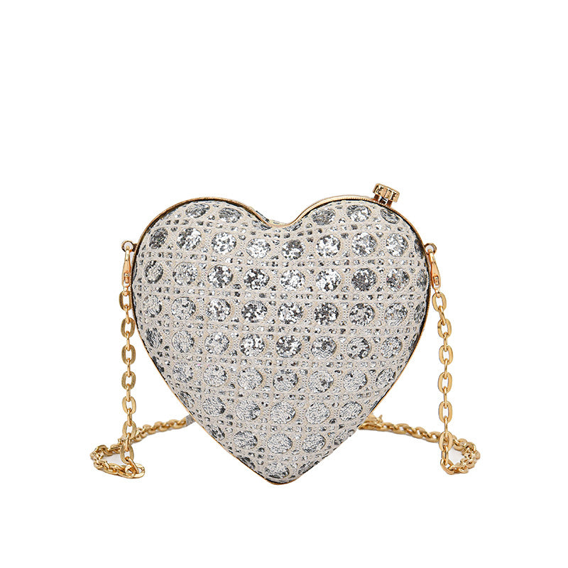 Mini Love Shape Sequin Clutch