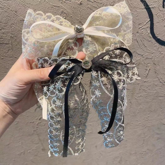 New Lace Bow Barrettes Women