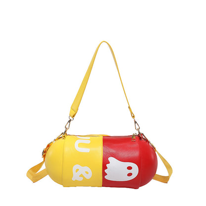 Contrast Color Capsule Shell Crossbody Bag for Women