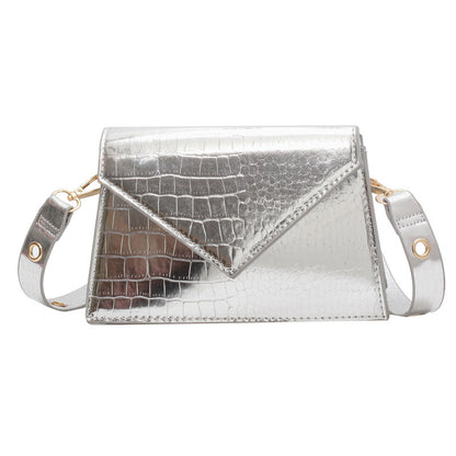 Glossy Stone Pattern Shoulder Crossbody Bag