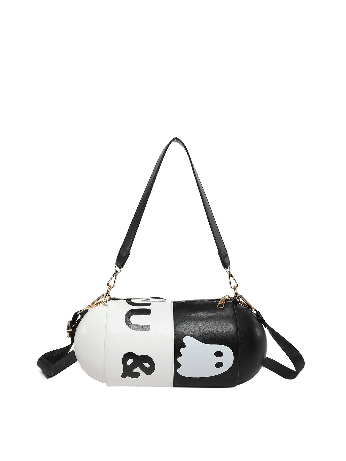 Contrast Color Capsule Shell Crossbody Bag for Women