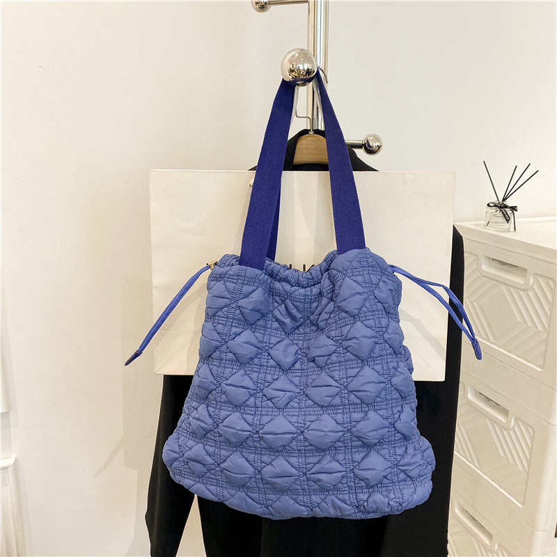 Large Capacity Soft Shoulder Drawstring Tote Bag