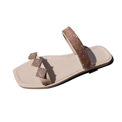 Square Toe Light Diamond Sandals