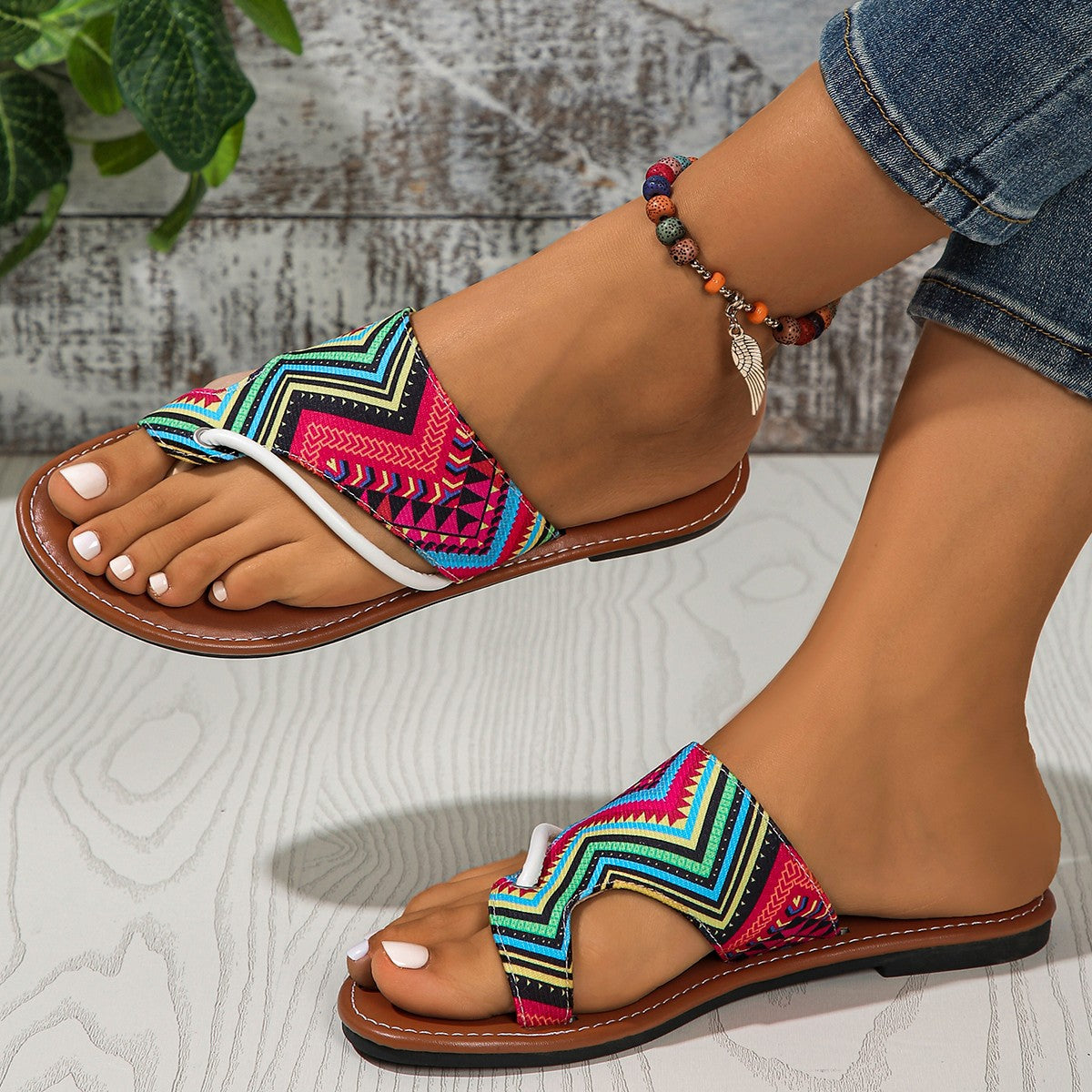 Printed Plus Size Sandals