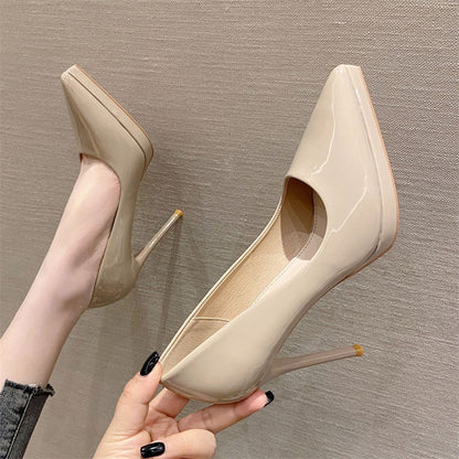 Fashionable Patent Leather Stiletto Heels