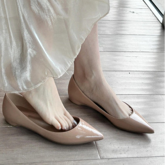 Red Bottom Nude Pointed Flat Shoes