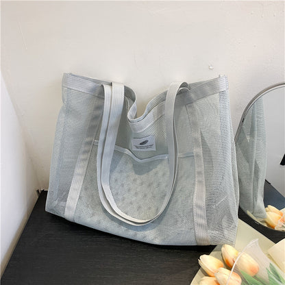 Transparent Mesh Shoulder Shopping Bag