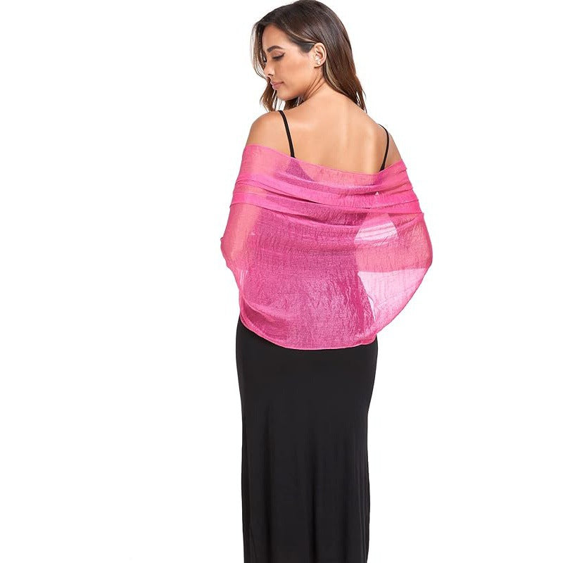 Sun Protection Clothing Chiffon Shawl Long Thin Silk Scarf