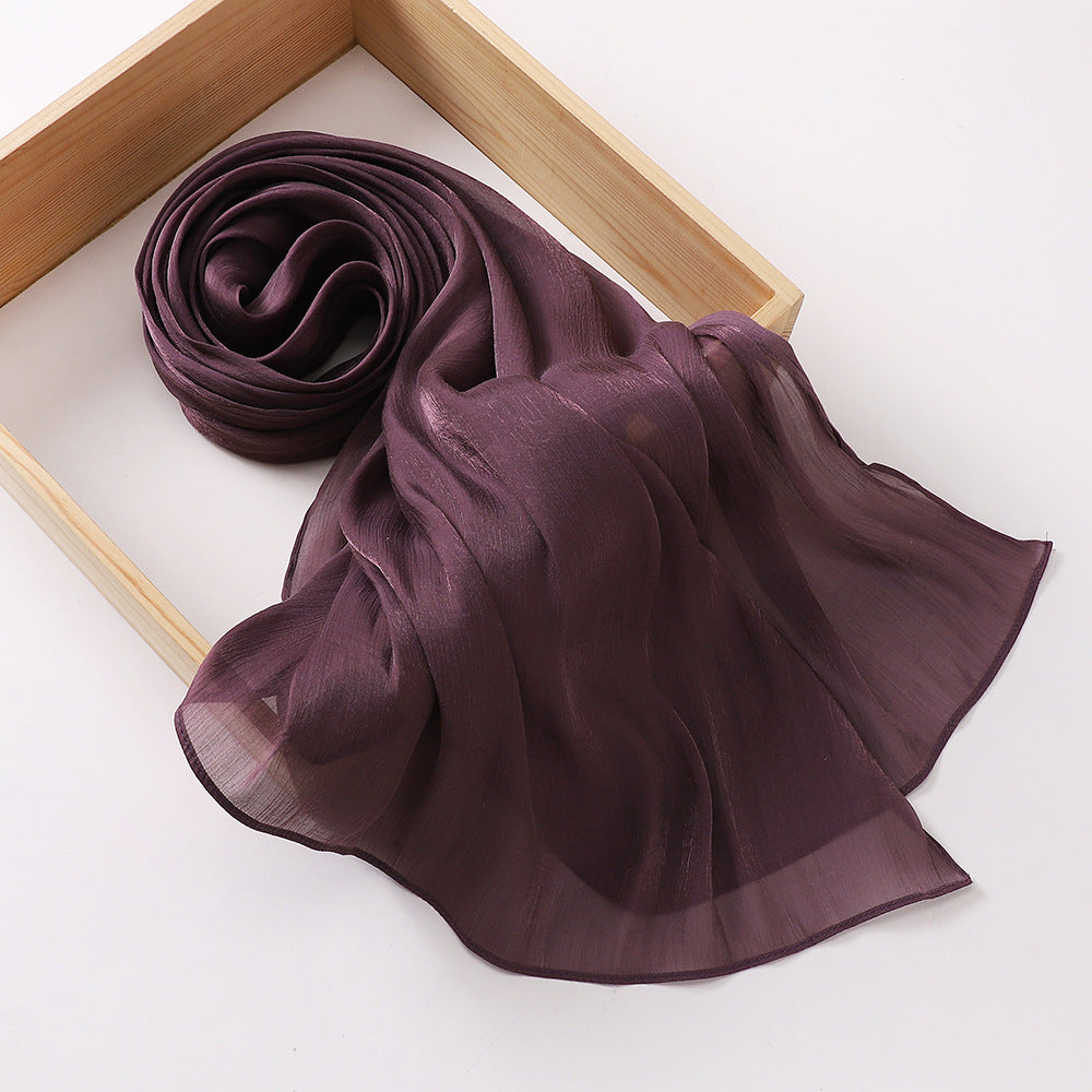 Breathable Cool Island Satin Smooth Silk Toe Scarf