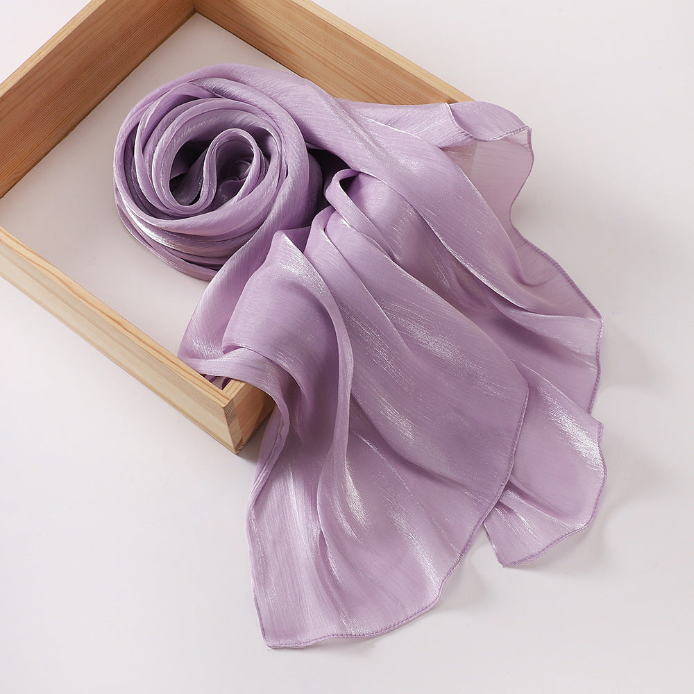 Breathable Cool Island Satin Smooth Silk Toe Scarf