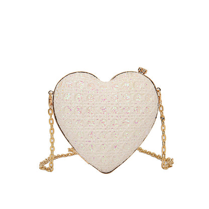 Mini Love Shape Sequin Clutch