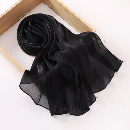 Breathable Cool Island Satin Smooth Silk Toe Scarf