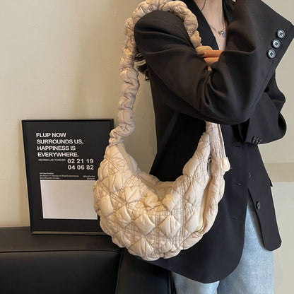 Pleated Cloud Drawstring Shoulder Crossbody Bag