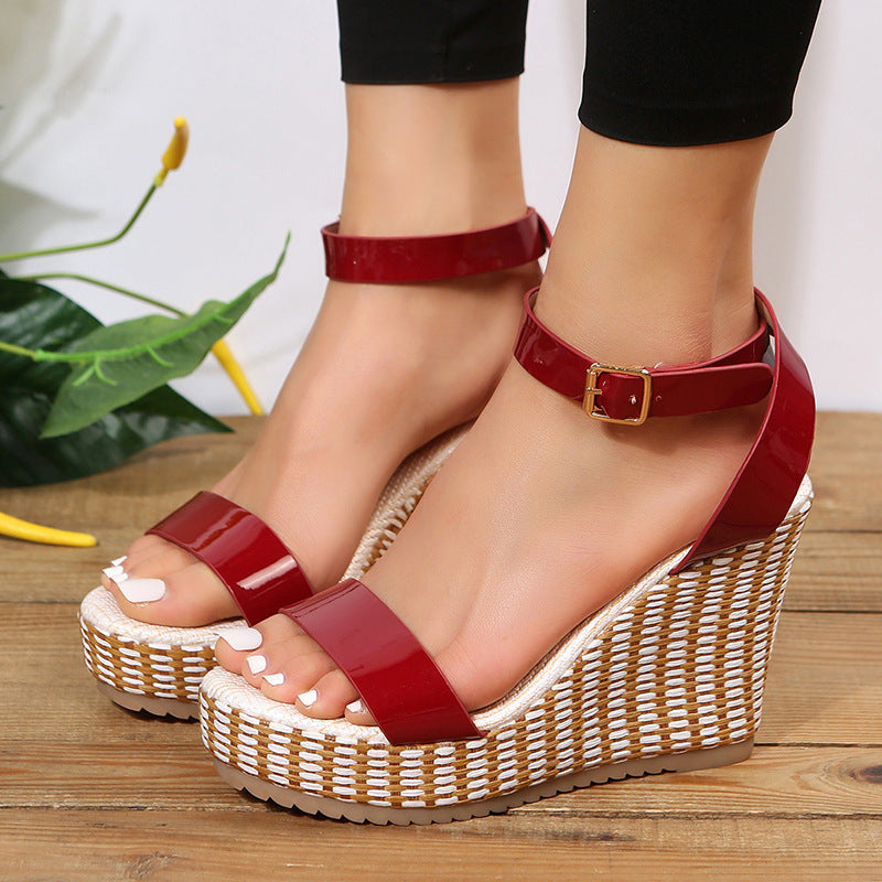 Woven Hemp Rope Wedge Sandals