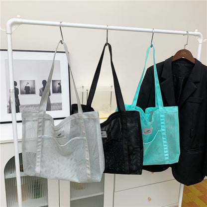 Transparent Mesh Shoulder Shopping Bag