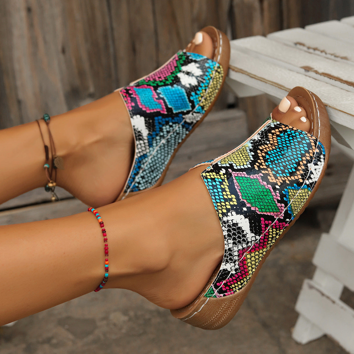 Leopard Print Wedge Sandals