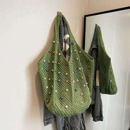 Japanese Style Handmade Knitted Tote Bag