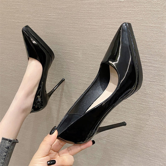 Fashionable Patent Leather Stiletto Heels