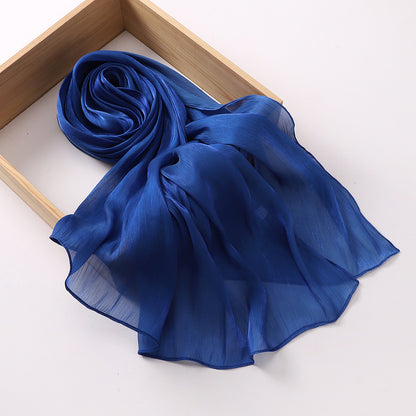 Breathable Cool Island Satin Smooth Silk Toe Scarf