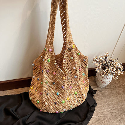 Japanese Style Handmade Knitted Tote Bag