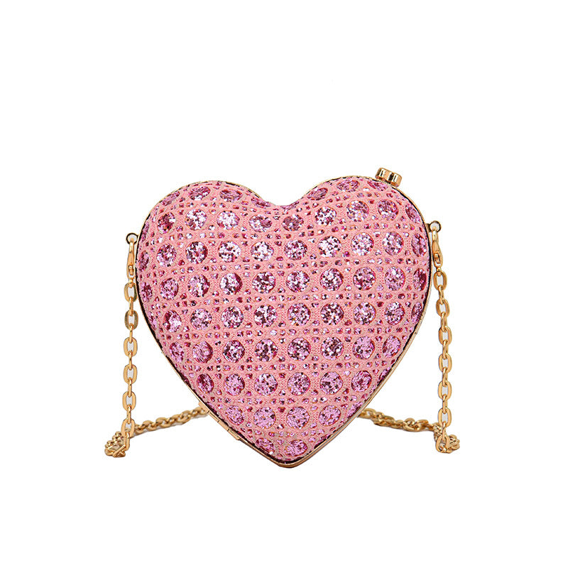 Mini Love Shape Sequin Clutch