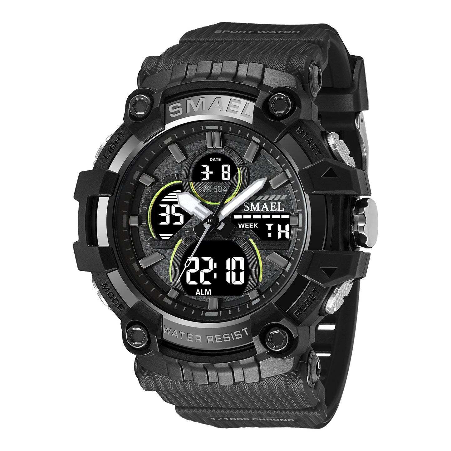 Double Display Digital Waterproof Luminous Men's Watch