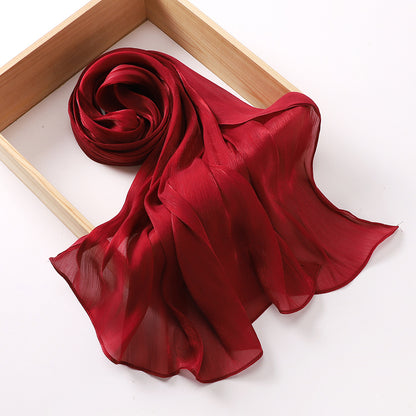 Breathable Cool Island Satin Smooth Silk Toe Scarf