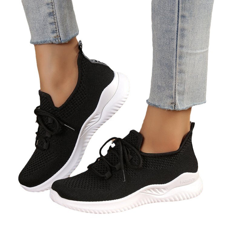 Thick Bottom Flying Woven Pullover Sneaker