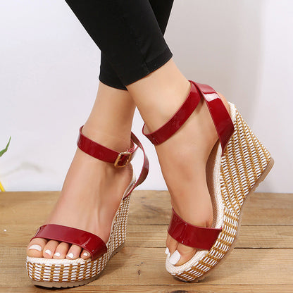 Woven Hemp Rope Wedge Sandals