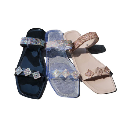 Square Toe Light Diamond Sandals