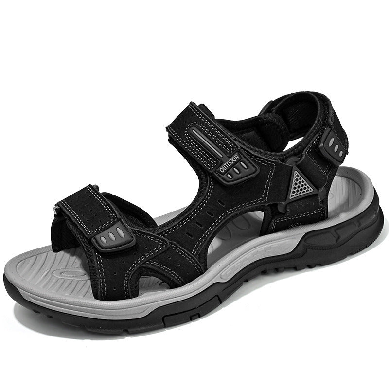 Breathable Men's Sandals Non-slip Top Layer Cowhide