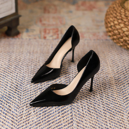 Korean Style Patent Leather High Heels