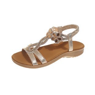 Plus Size Flat Rhinestone Sandals Women