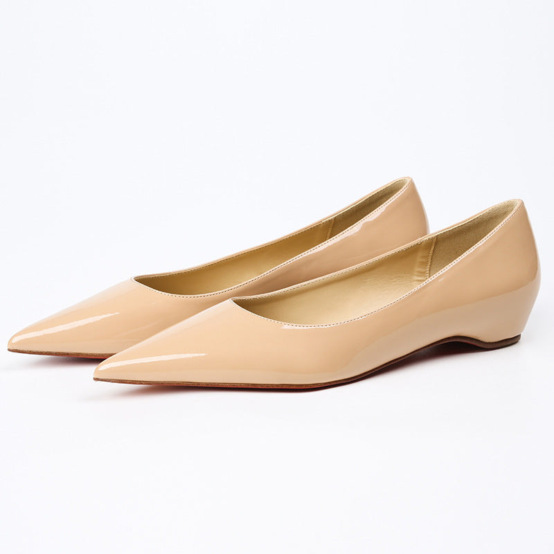 Red Bottom Nude Pointed Flat Shoes