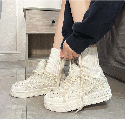 Korean Style Casual Breathable White Shoes