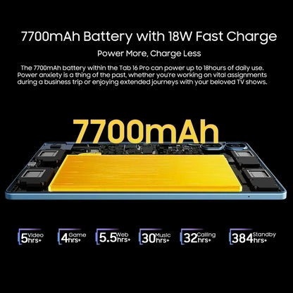 2024 Blackview Tab 16 Pro Tablet 8GB+256GB  11'' FHD+ Display 7700 mAh Battery Android 14 Widevine L1 Unisoc T616 Tablet PC