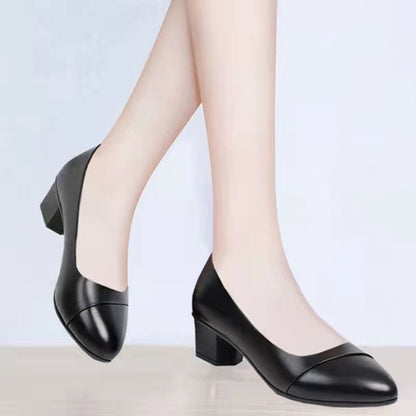 Comfortable Non-slip Low Heel Leather Shoes