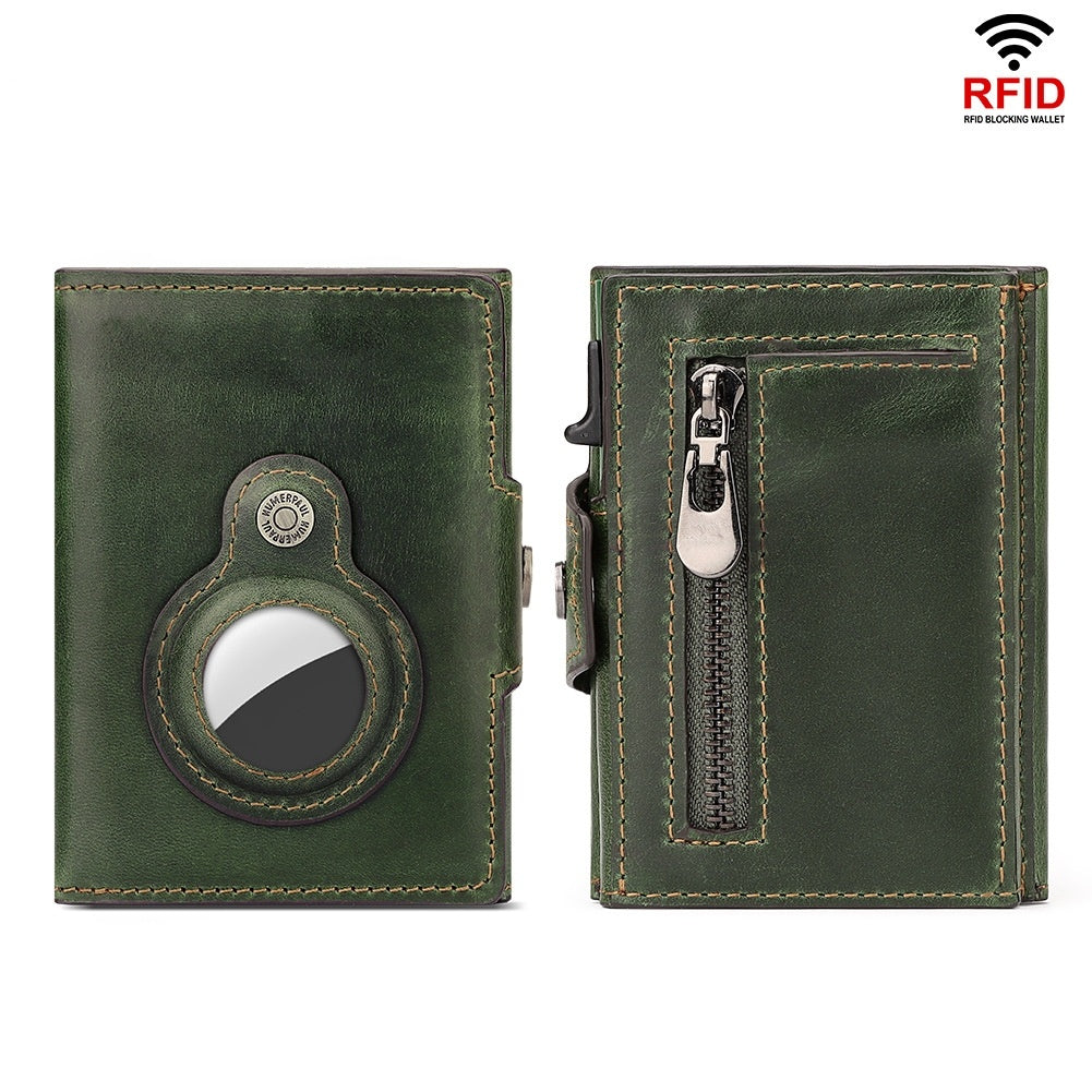 RFID Anti-lost Automatic First Layer Cowhide Wallet