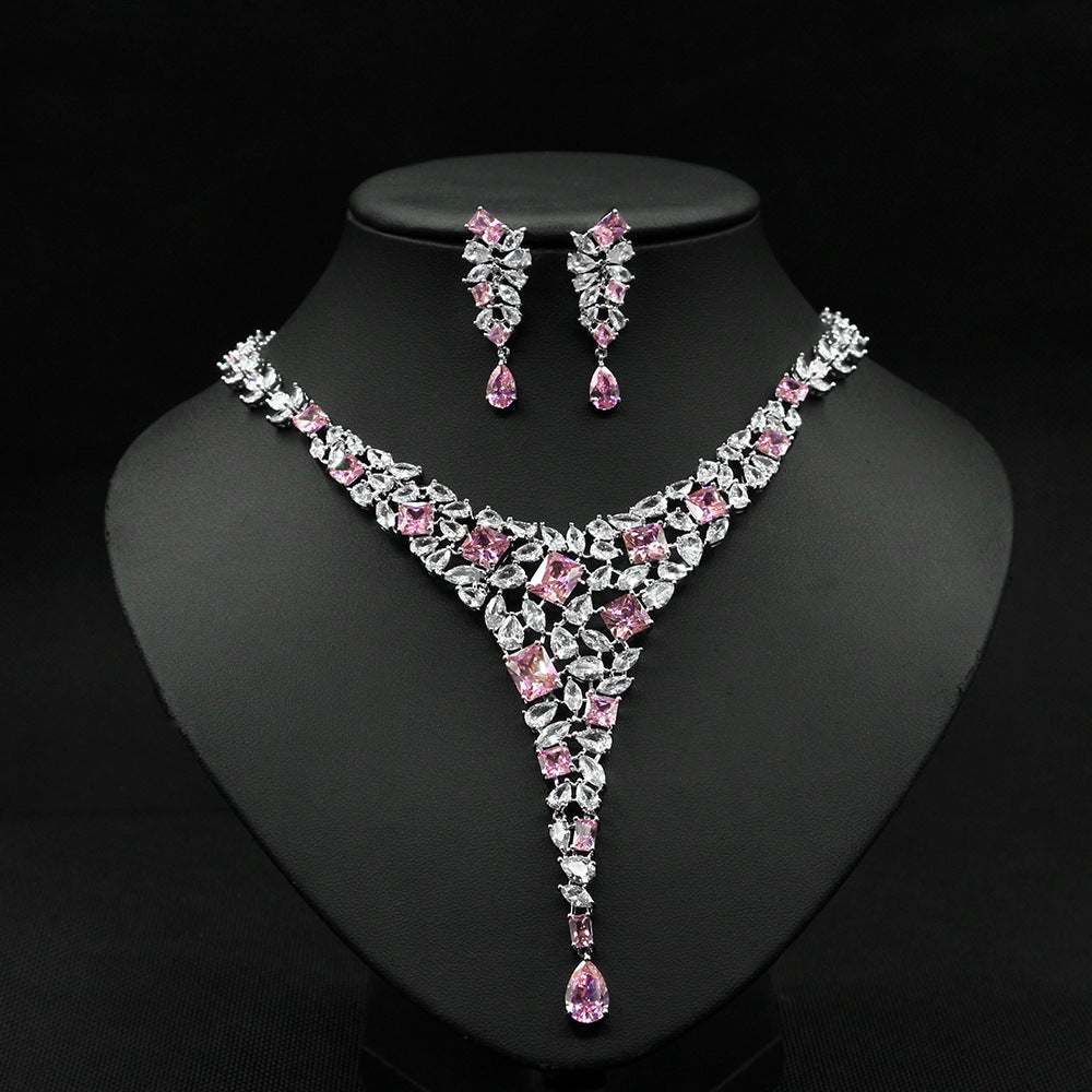 Colorful Zircon Wedding Jewelry Set