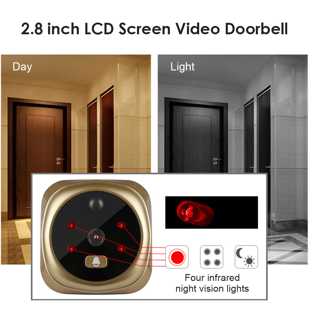 2.8-Inch Infrared Night Vision Electronic Peephole Doorbell