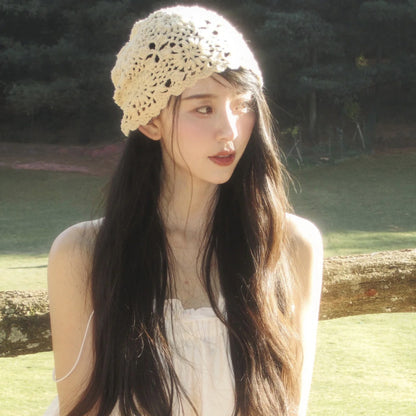 Handmade Crochet Hollow Wool Pile Cap