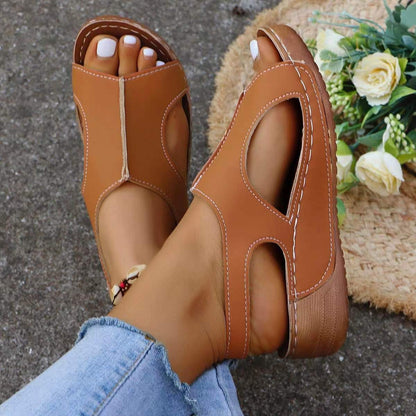 Elastic Band Wedge Sandals