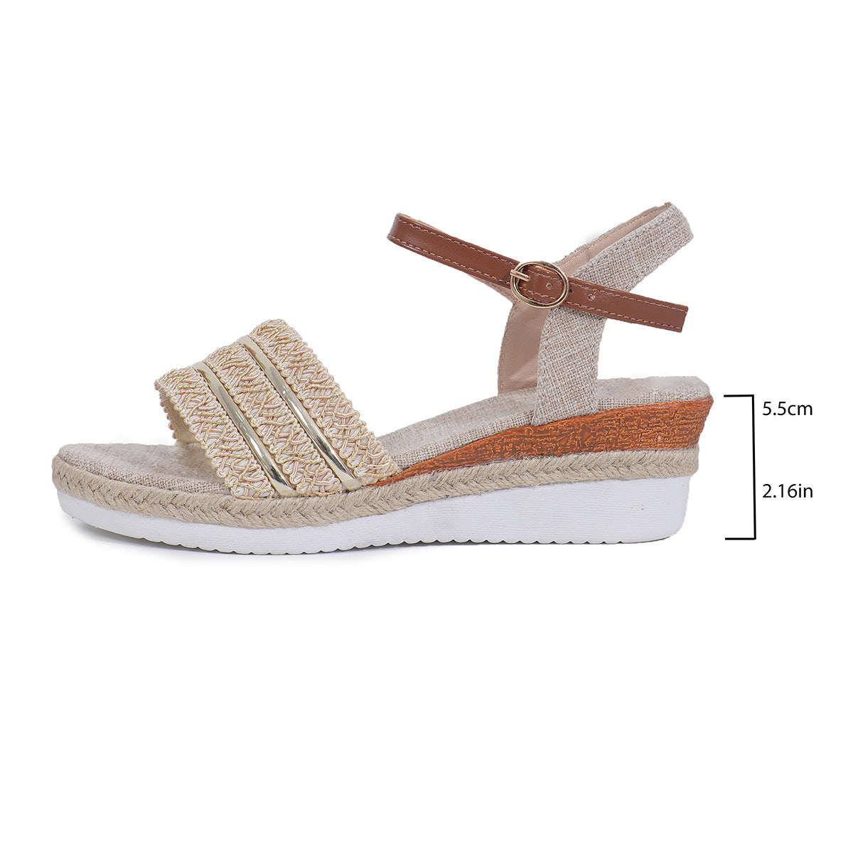 Plus Size Ethnic Wedge Sandals