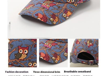 Cartoon Animal Temperament Wild Soft Peaked Cap Female Sun-proof