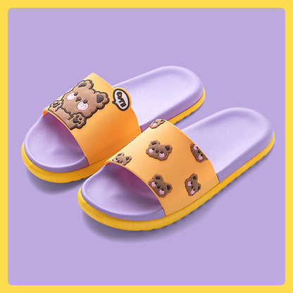 Cute Cartoon Bear Slippers: Unisex, Non-slip