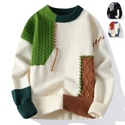 Colorblock Pullover Sweater for Men