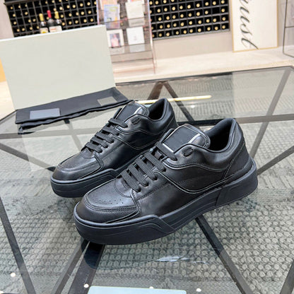 Breathable Leather Lace-up Fashion Sneakers